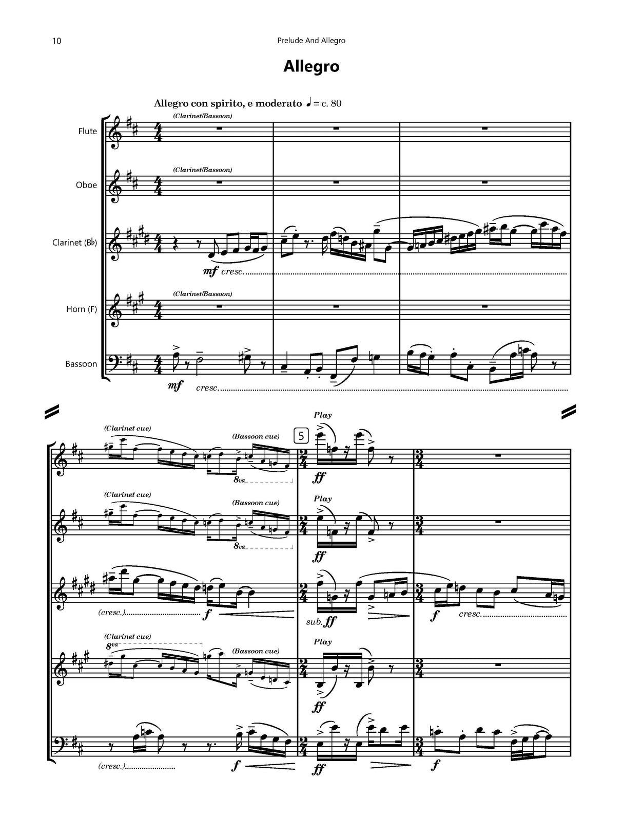 R. Anderson: Prelude and Allegro