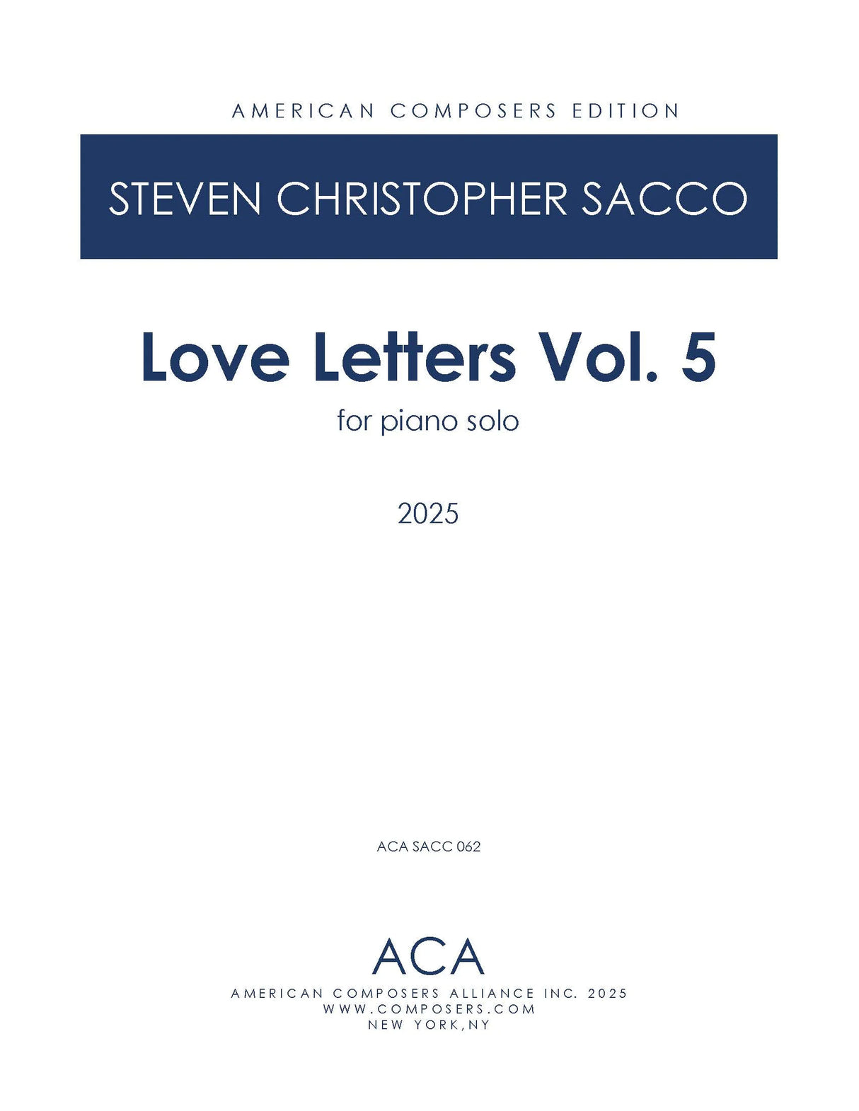 Sacco: Love Letters Volume 5