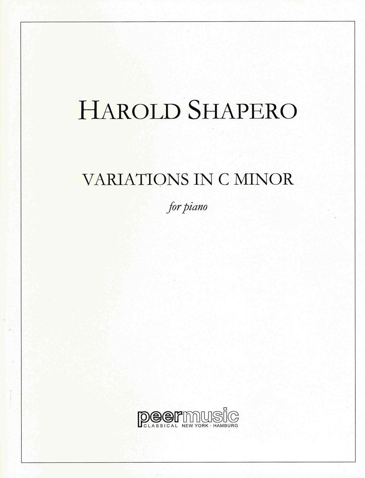 Shapero: Variations in C Minor