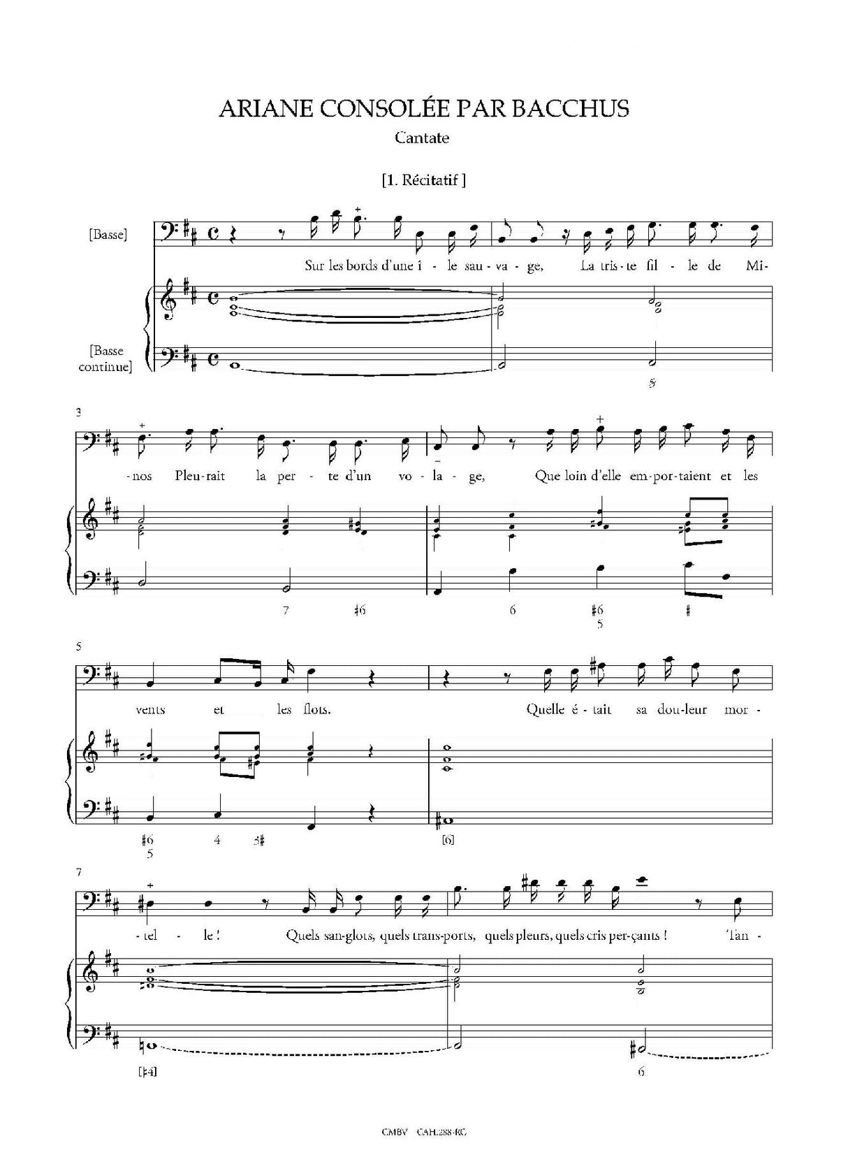 Couperin: Ariane Consolée par Bacchus