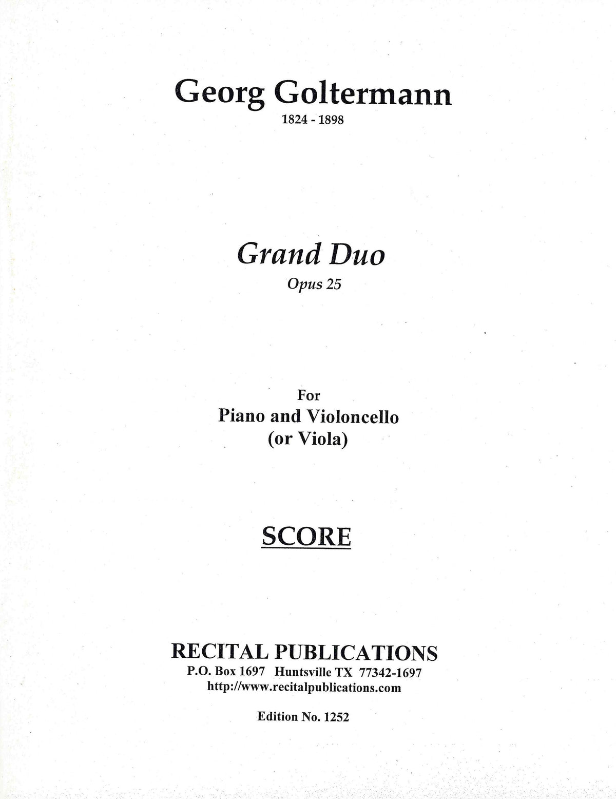Goltermann: Grand Duo, Op. 25