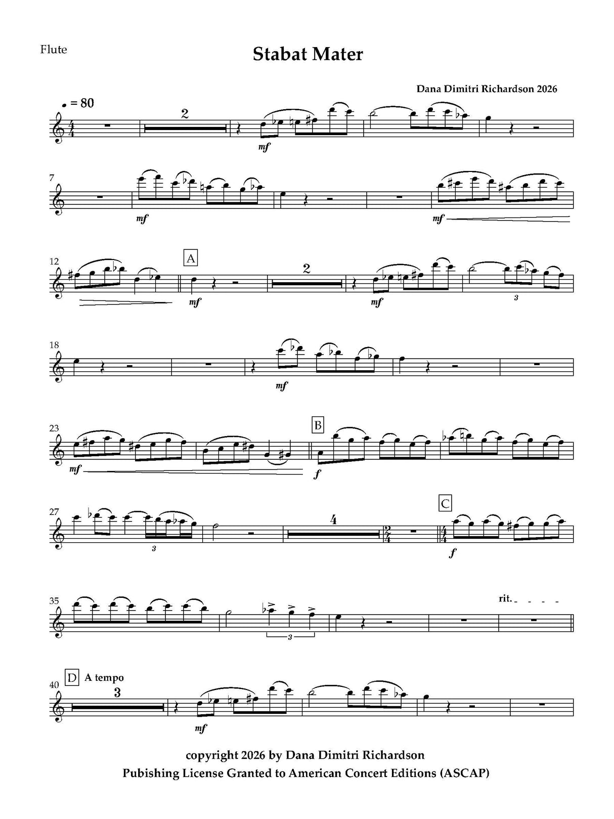 D. Richardson: Stabat Mater