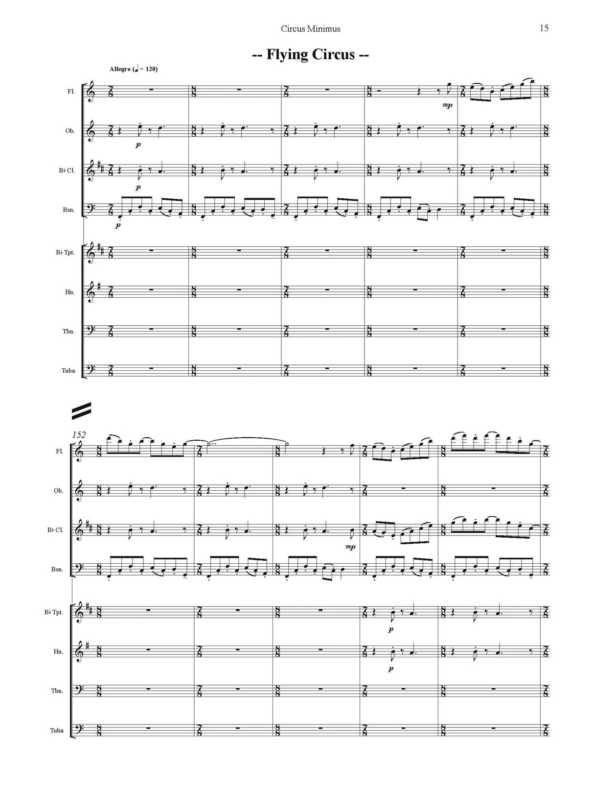 Miller: Circus Minimus (Version for Wind Octet)