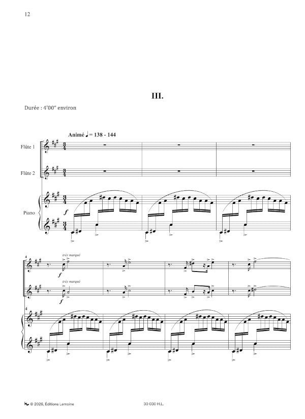 Ravel: Sonatina (arr. for 2 flutes & piano)