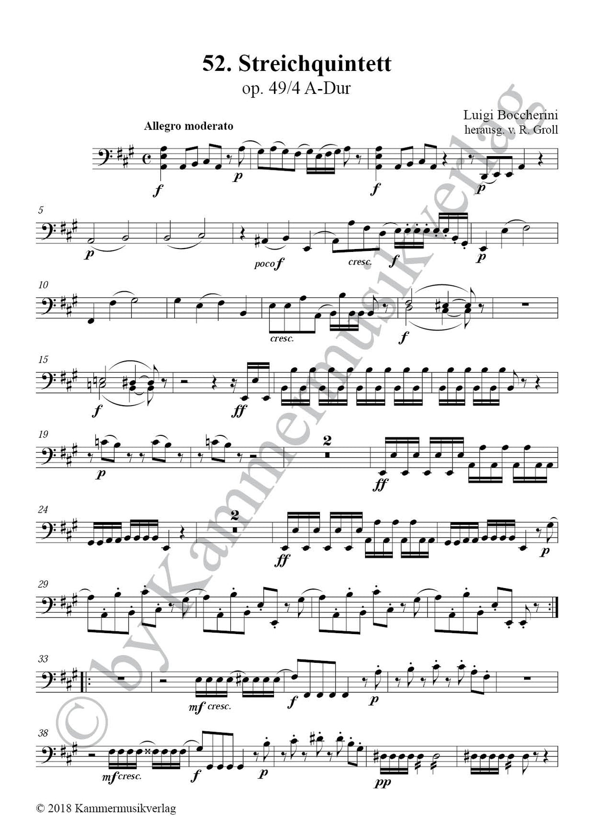 Boccherini: String Quintet in A Major, G 316, Op. 29, No. 4