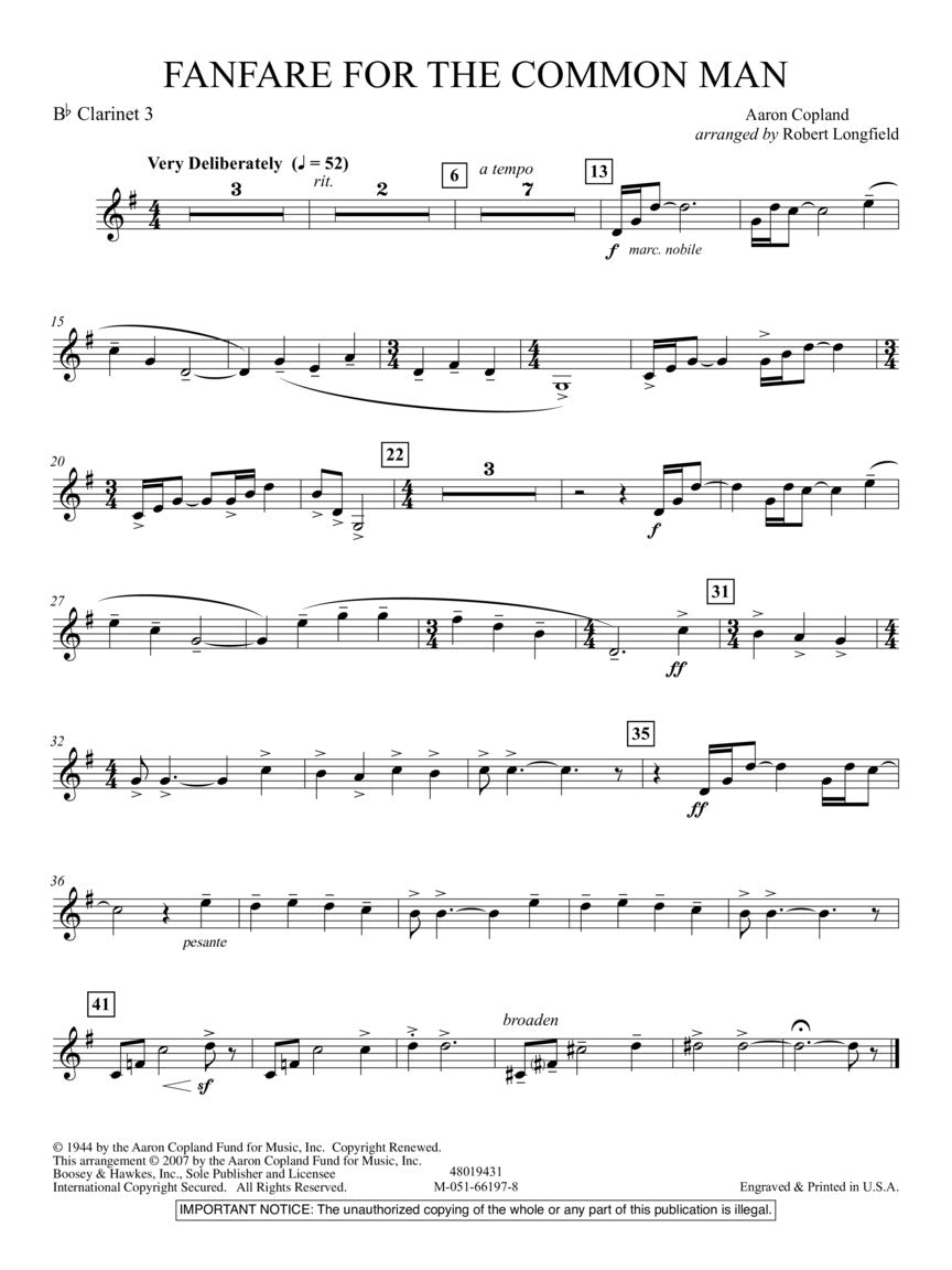 Copland: Fanfare for the Common Man (arr. for band)