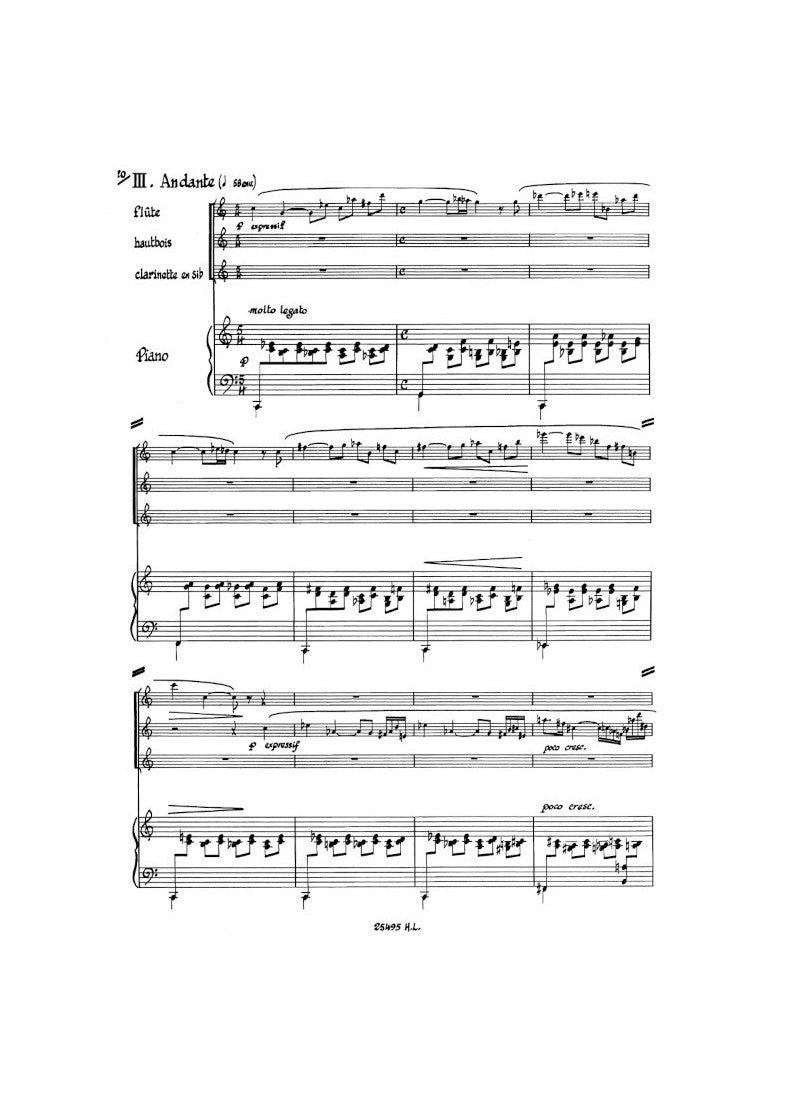 Damase: Quartet for Flute, Oboe, Clarinet & Piano