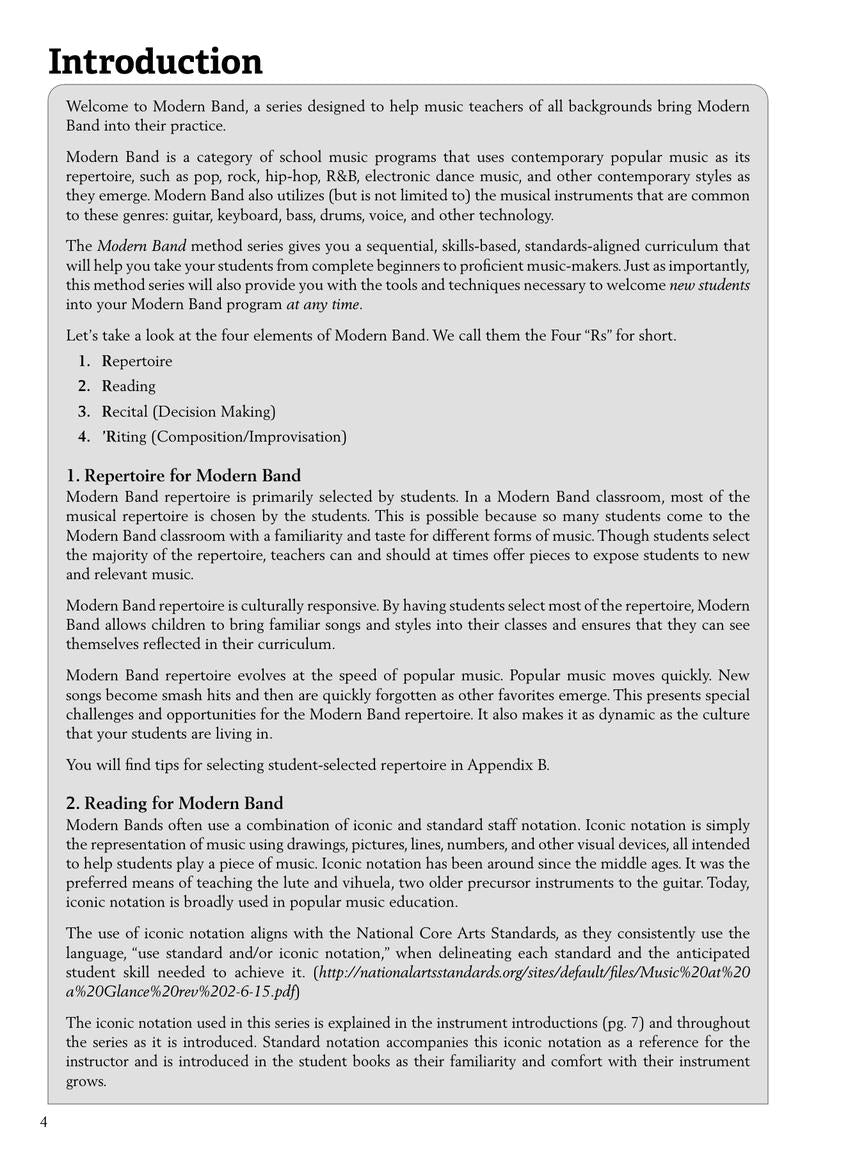 Modern Band Method – Book 1, Teacher Edition