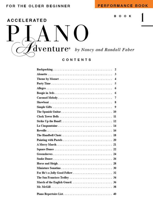 Accelerated Piano Adventures for the Older Beginner: Performance Book 1