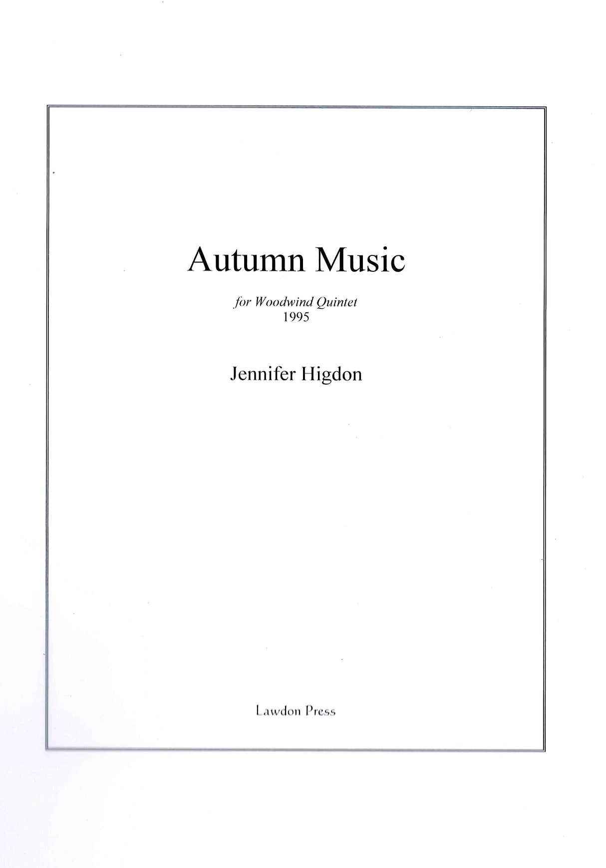 Higdon: Autumn Music