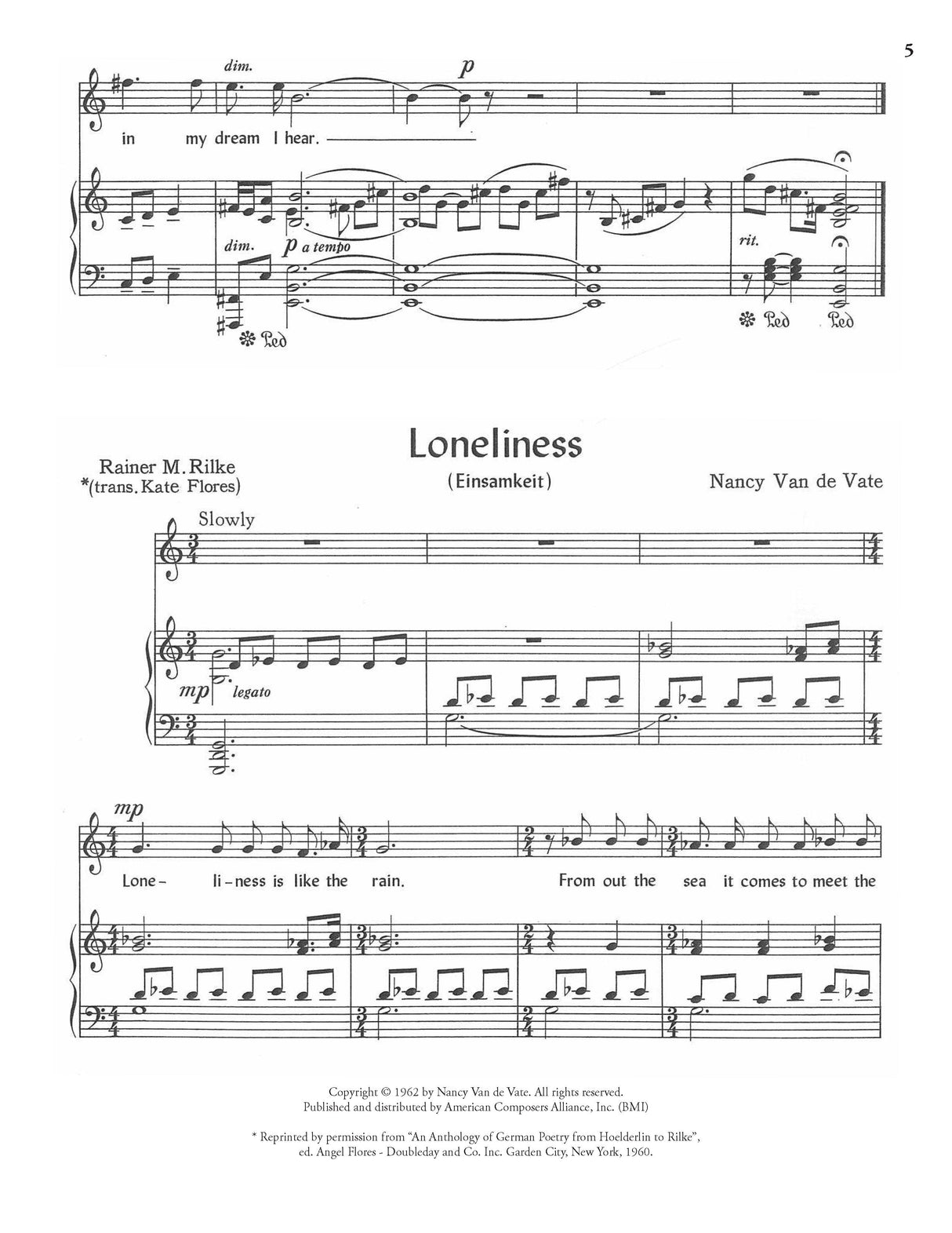 Van de Vate: Two Songs