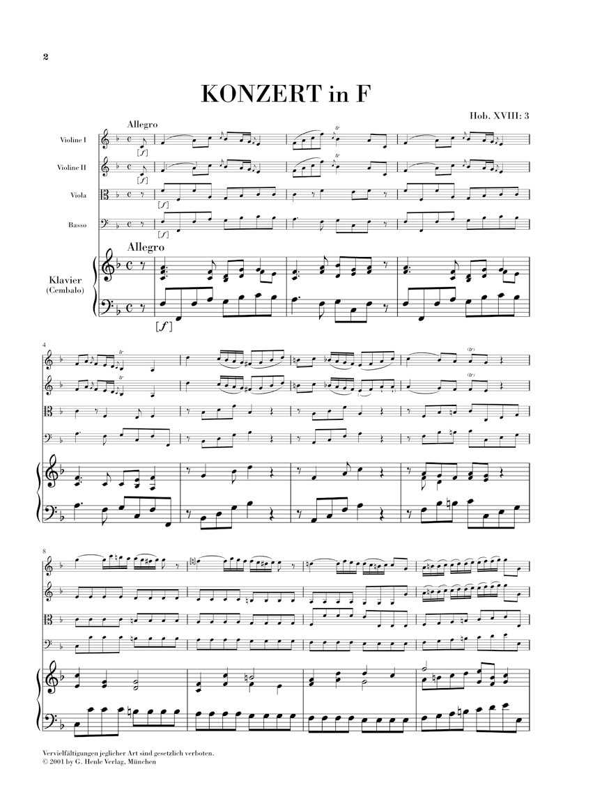 Haydn: Piano Concerto in F Major, Hob. XVIII:3