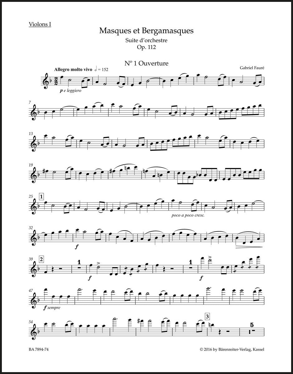 Fauré: Masques et Bergamasques, Op. 112