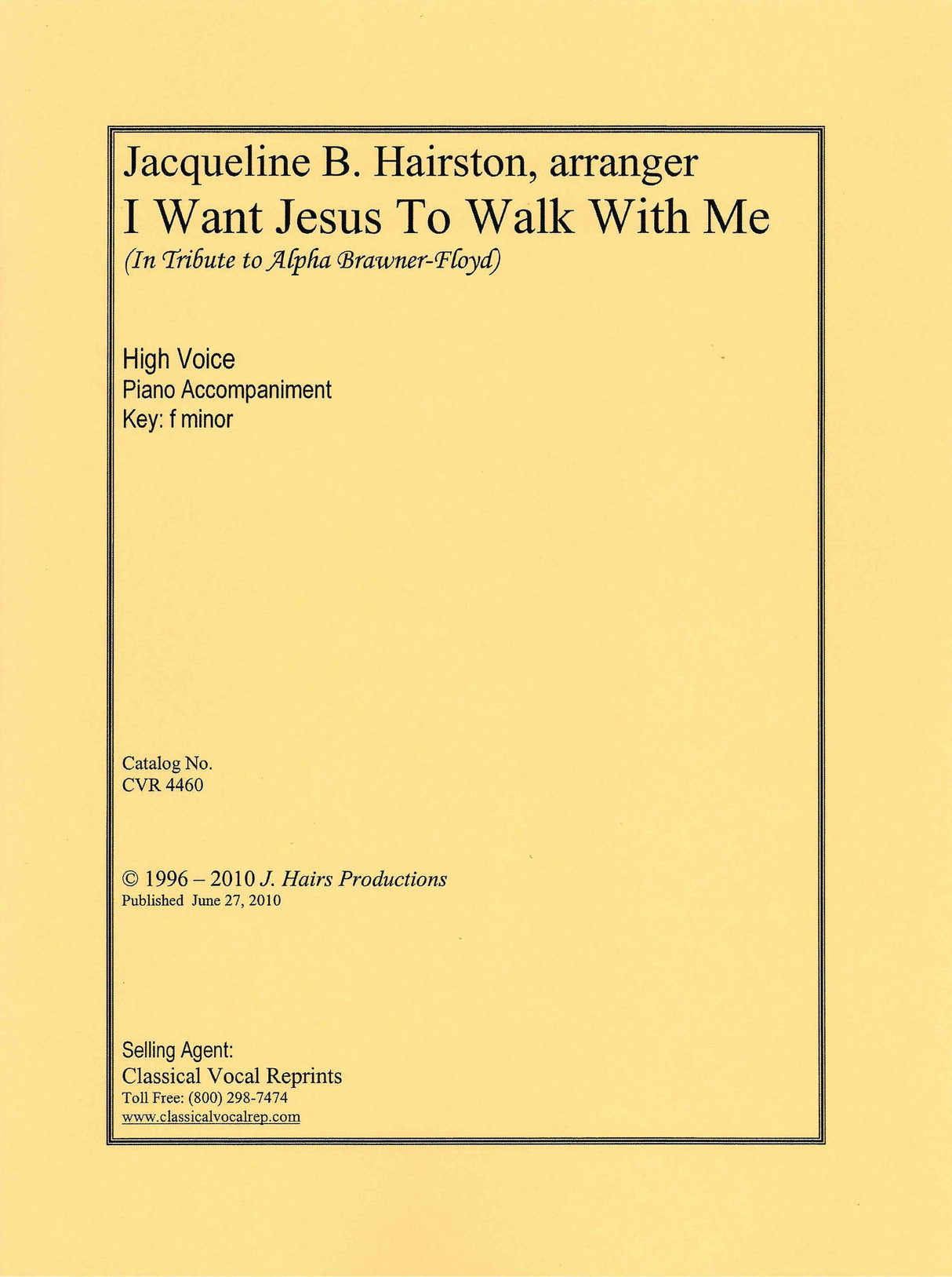 Hairston: I Want Jesus To Walk with Me