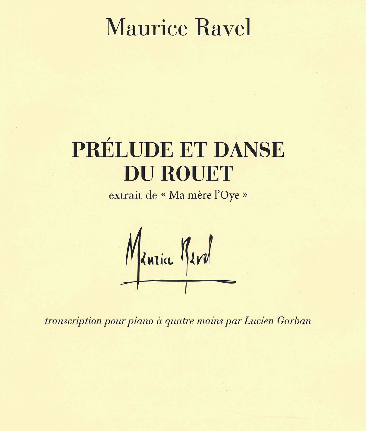 Ravel: Prélude et Danse du Rouet (arr. for piano 4-hands)