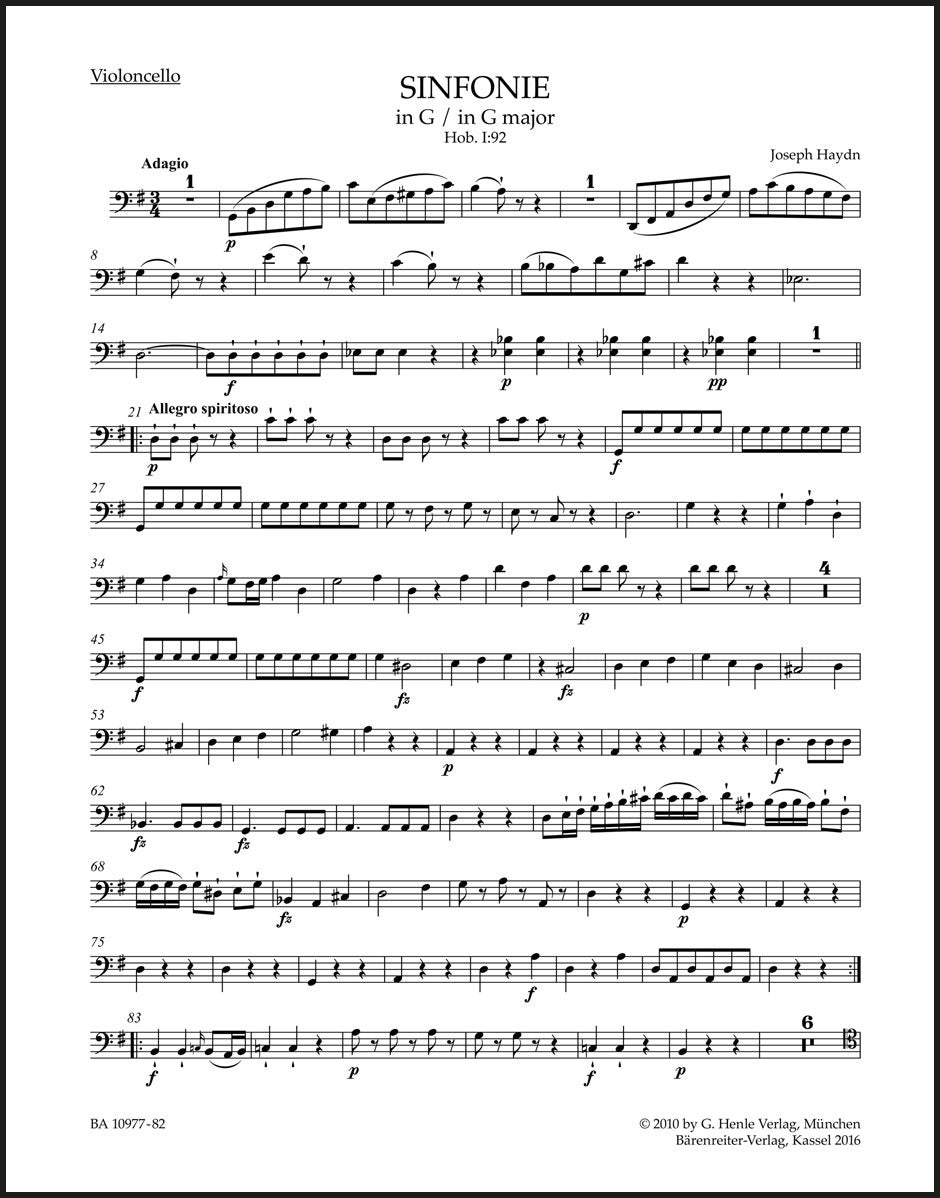 Haydn: Symphony in G Major, Hob. I:92