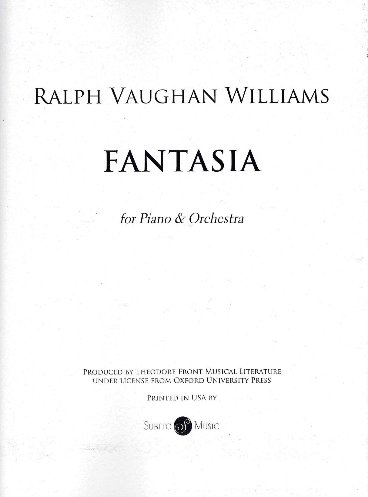 Vaughan Williams: Fantasia for Piano & Orchestra