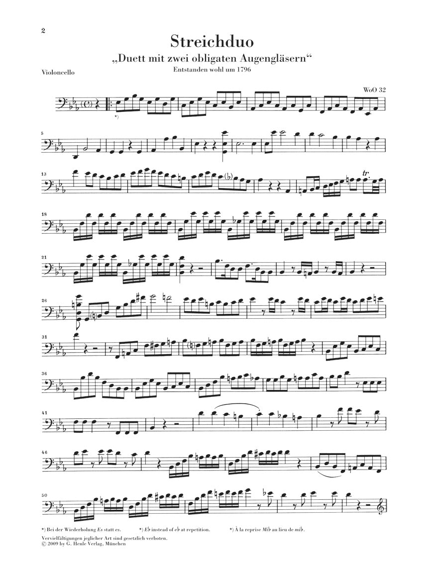 Beethoven: Duet with Two Obligato Eyeglasses, WoO 32