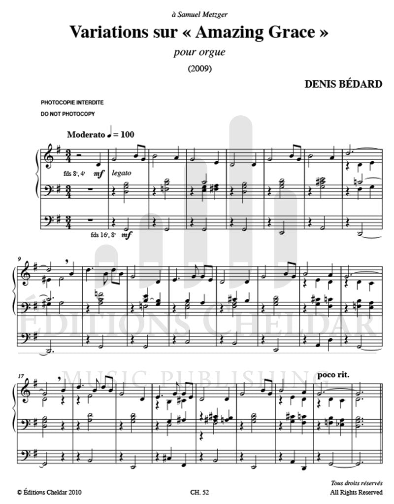 Bédard: Variations on "Amazing Grace"