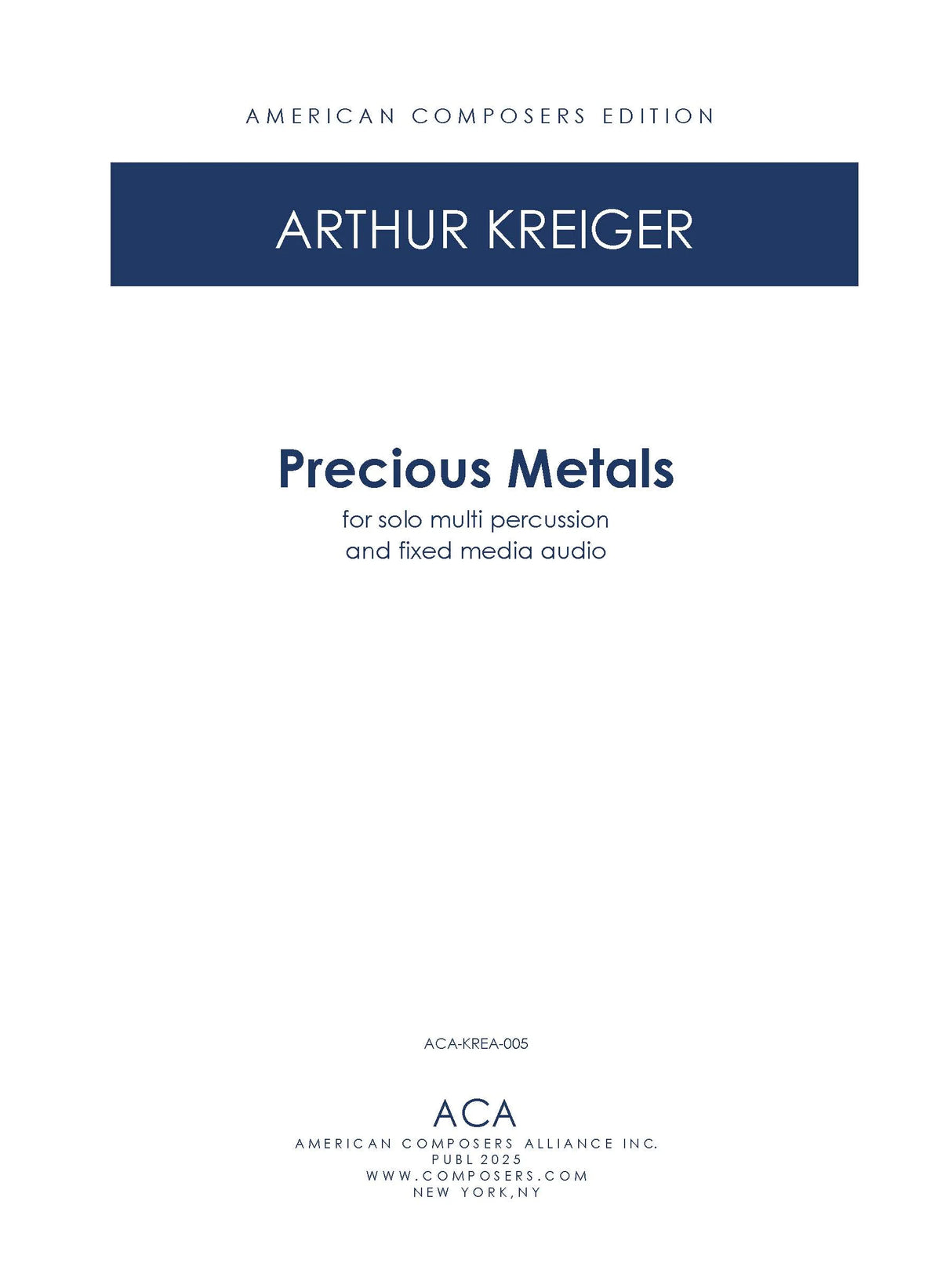 Kreiger: Precious Metals