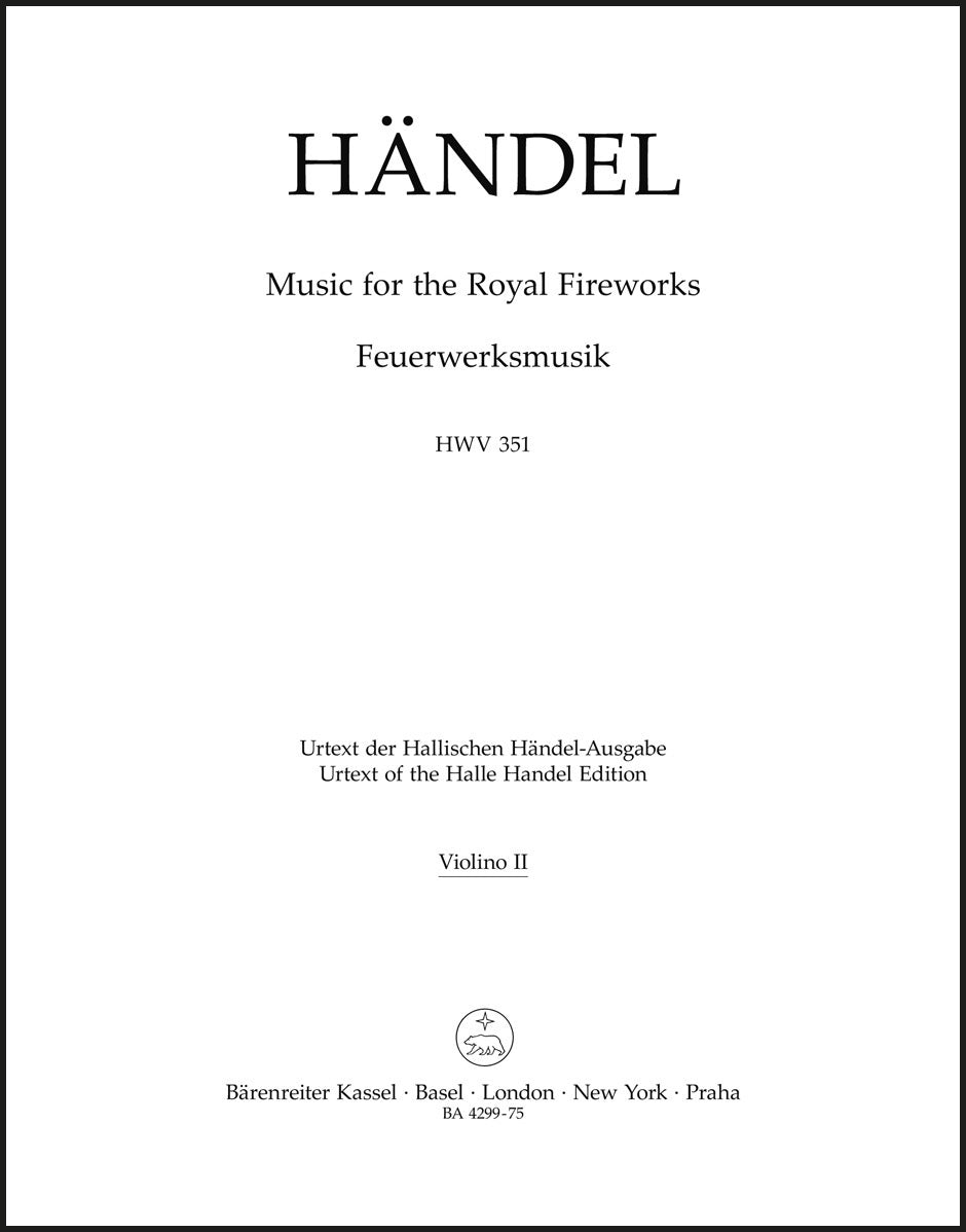 Handel: Music for the Royal Fireworks, HWV 351