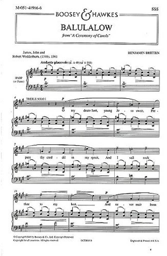 Britten: Balulalow from "A Ceremony of Carols"