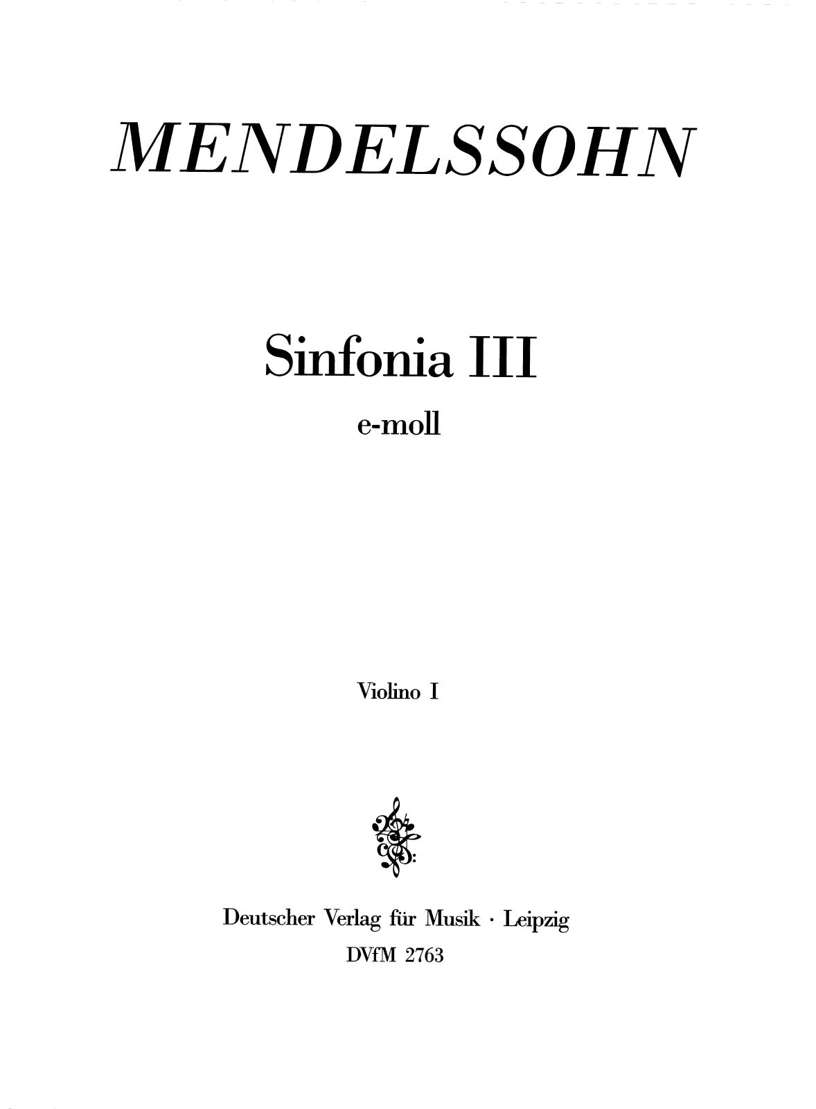 Mendelssohn: Sinfonia No. 3 in E Minor, MWV N 3