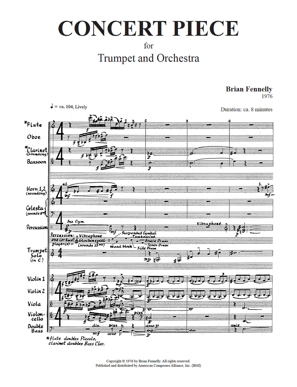 Fennelly: Concert Piece for Trumpet and Orchestra