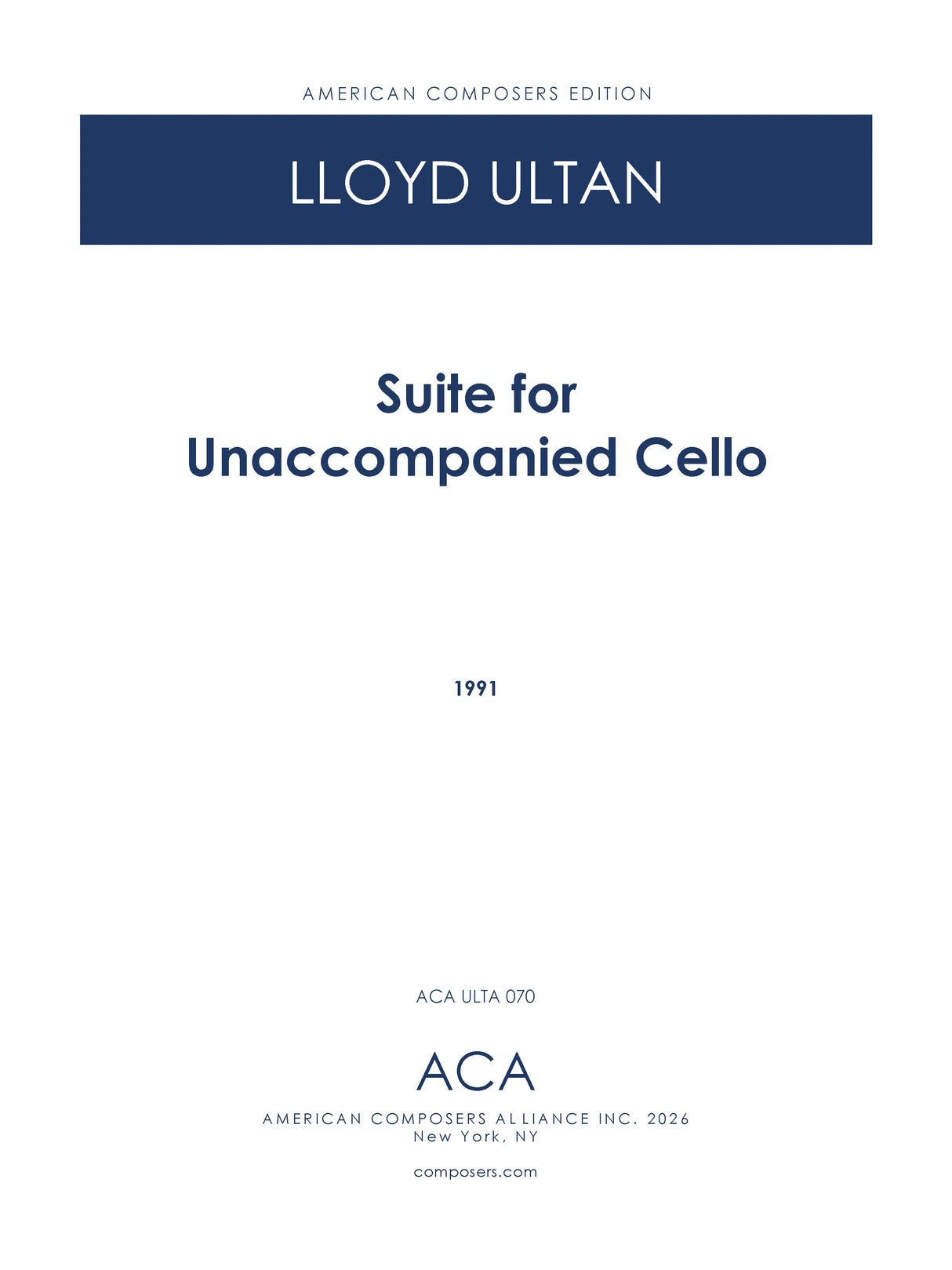 Ultan: Suite for Unaccompanied Cello