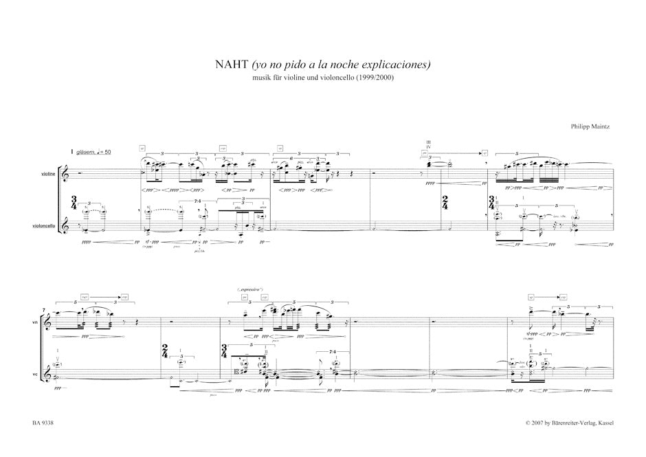 Maintz: NAHT (yo no pido a la noche explicaciones)