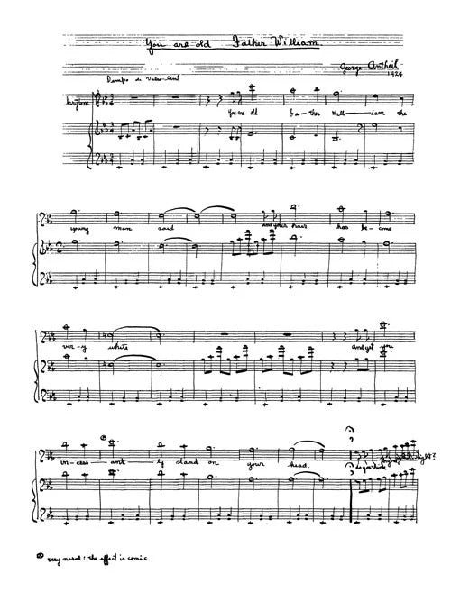 Antheil: Two Songs on Texts of Lewis Carroll