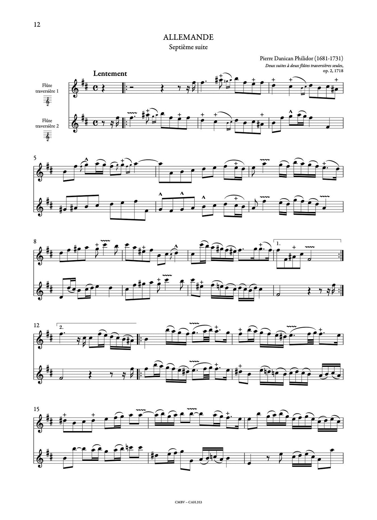 Anthology of French Baroque Music - Flute - Volume 3