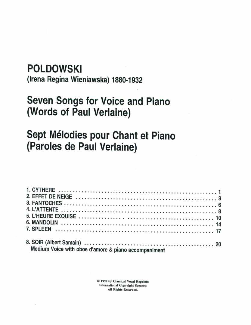 Poldowski: 7 Songs & Soir