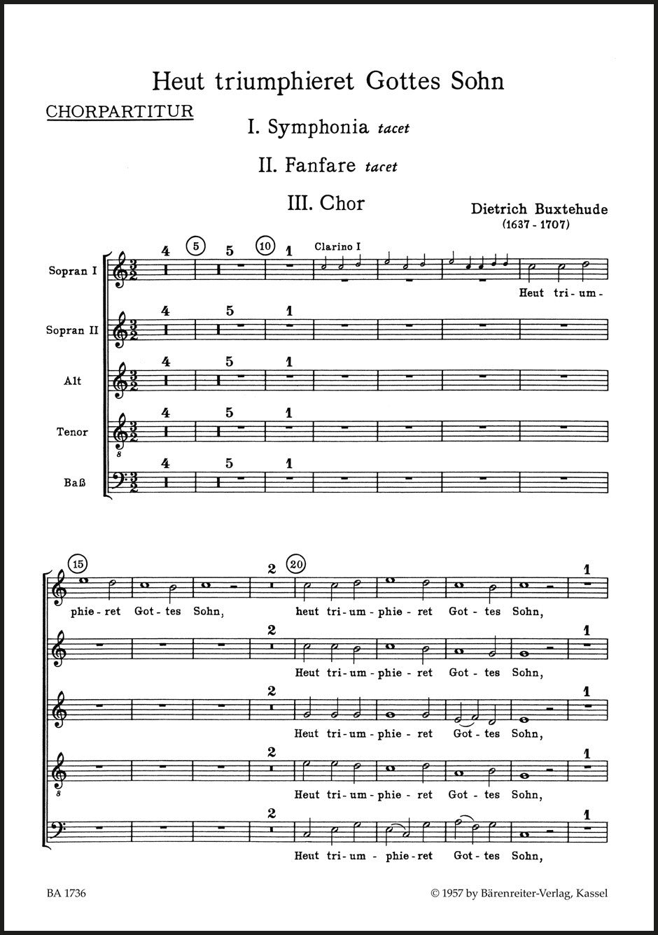 Buxtehude: Heut triumphieret Gottes Sohn, BuxWV 43 - Easter Cantata