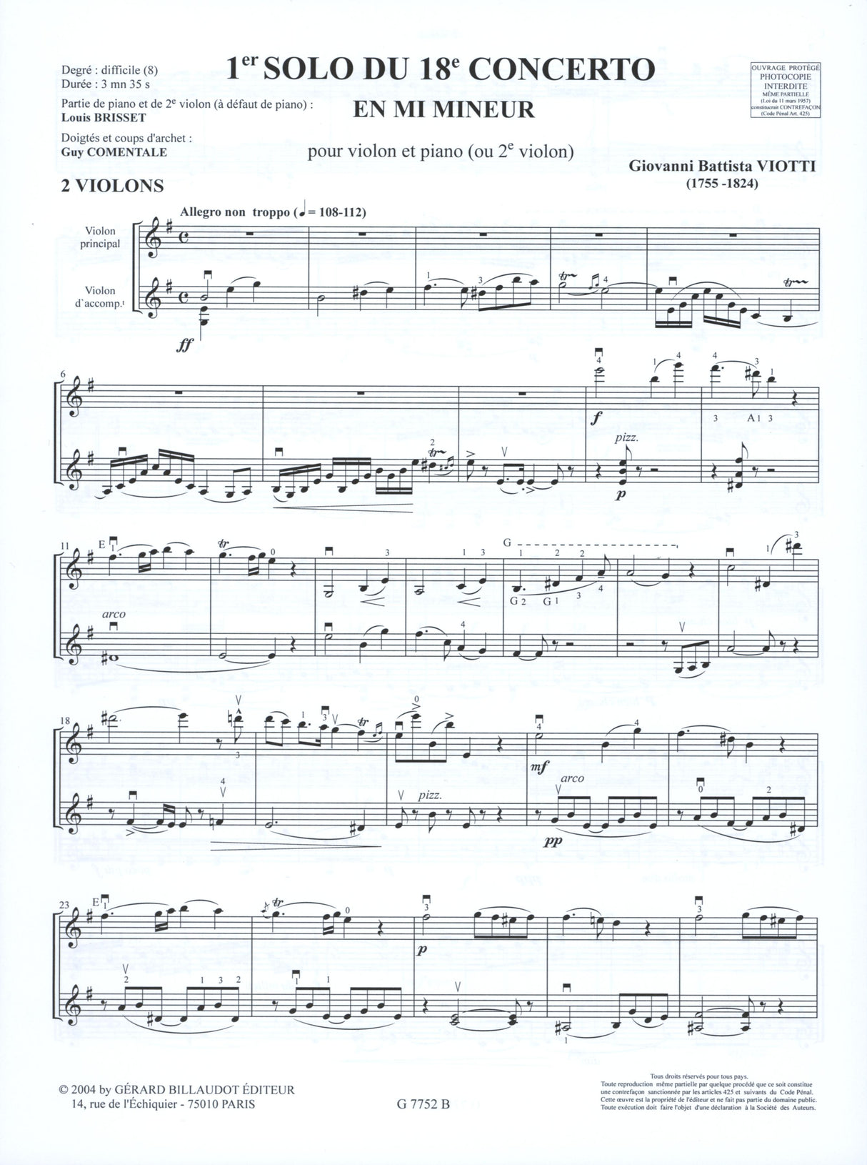 Viotti: 1st Solo from the 18th Violin Conceto in E Minor