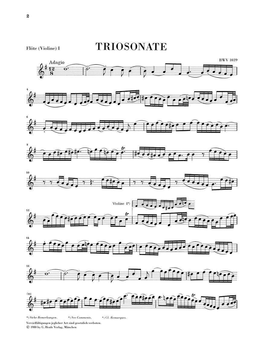 Bach: Trio Sonata in G Major, BWV 1039