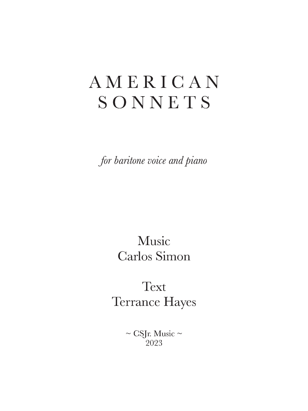 Simon: American Sonnets