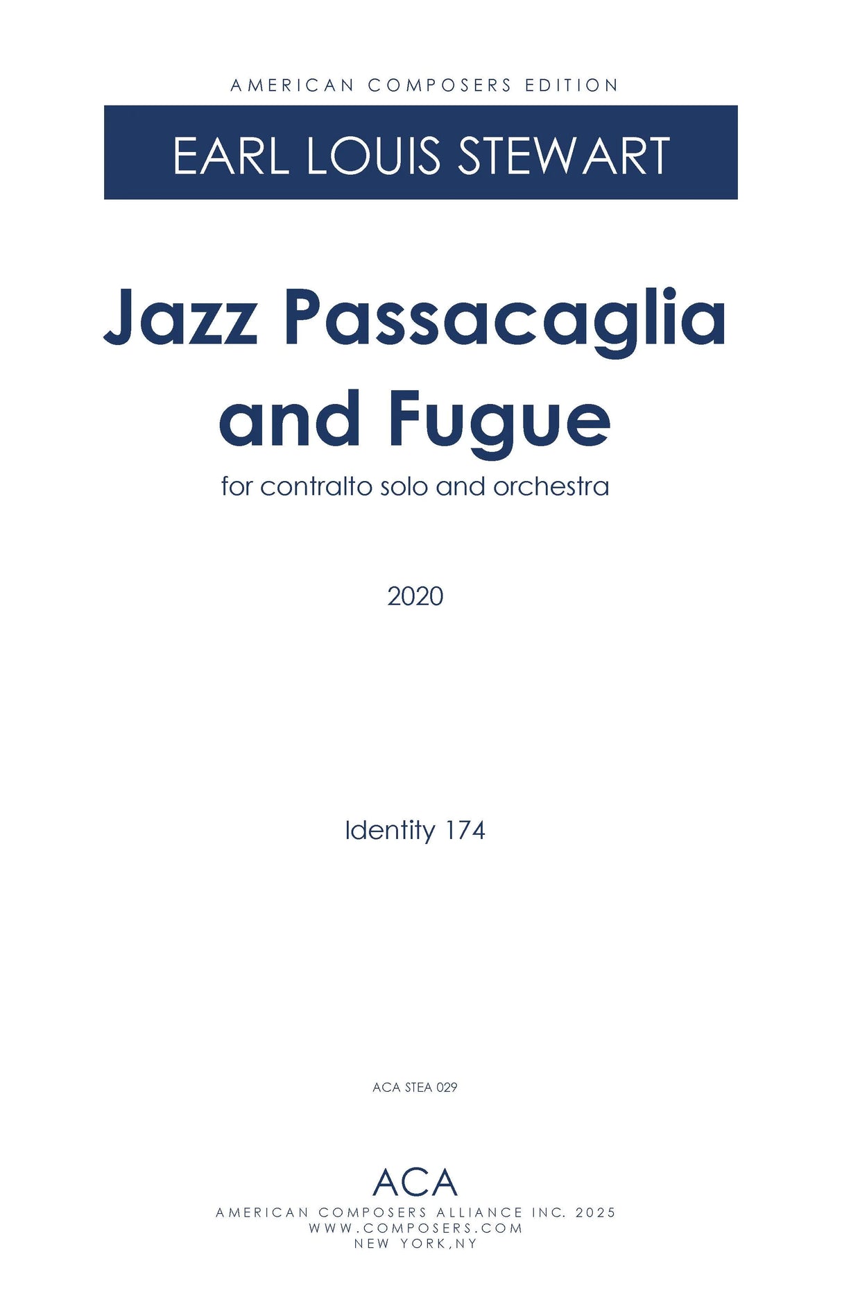 Stewart: Jazz Passacaglia and Fugue