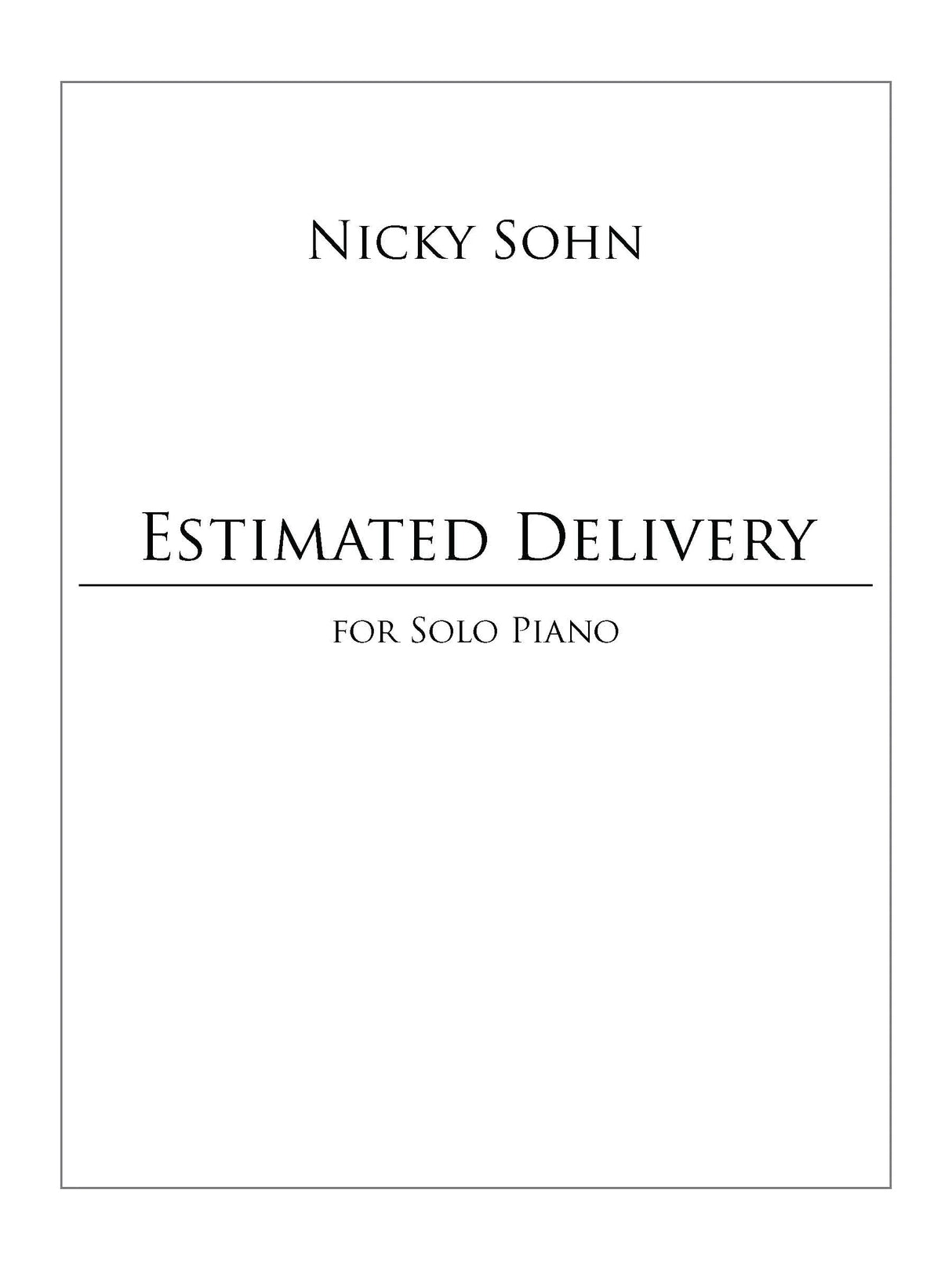 Sohn: Estimated Delivery