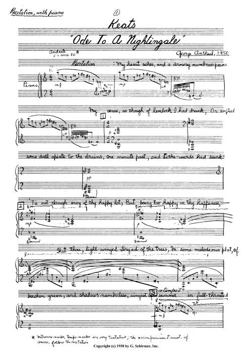 Antheil: Two Odes of Keats