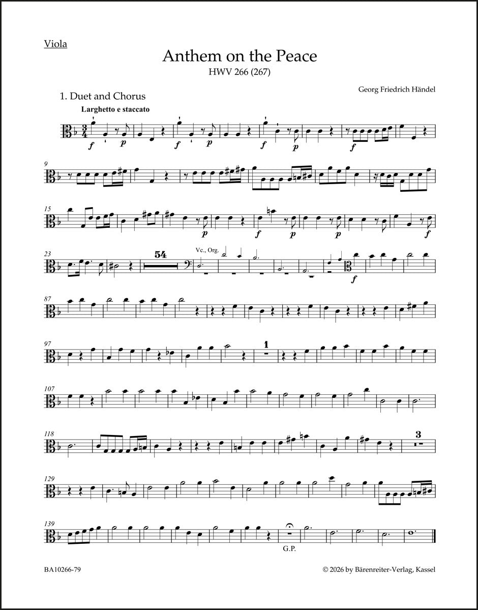 Handel: Anthem on the Peace, HWV 266 (267)