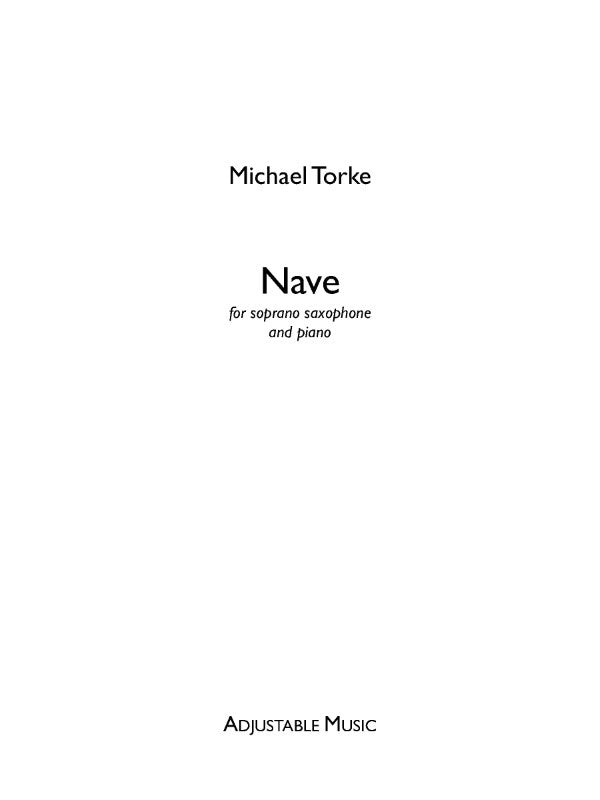 Torke: Nave (Version for Soprano Sax & Piano)