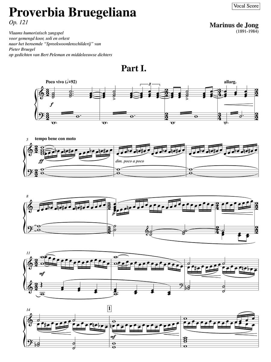 De Jong: Proverbia Bruegeliana, Op. 121