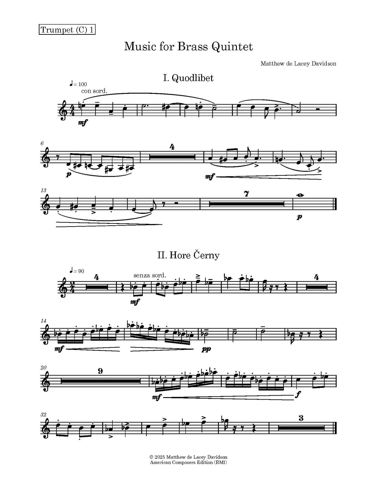 Davidson: Music for Brass Quintet