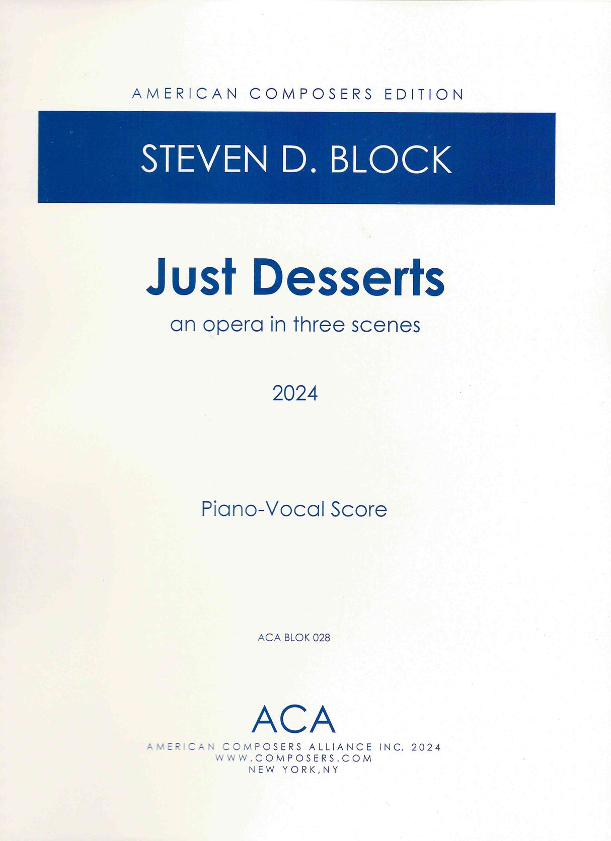 S. Block: Just Desserts