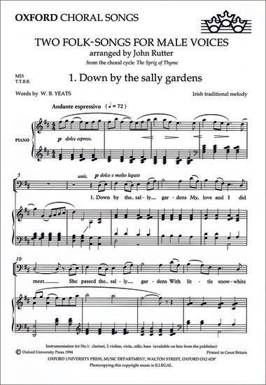Rutter: 2 Folk-songs for Male Voices from The Sprig of Thyme