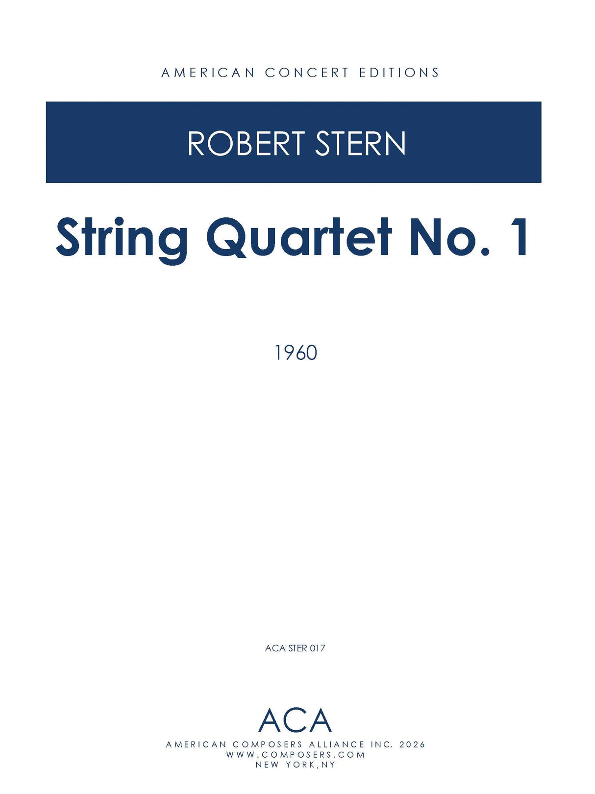 R. Stern: String Quartet No. 1