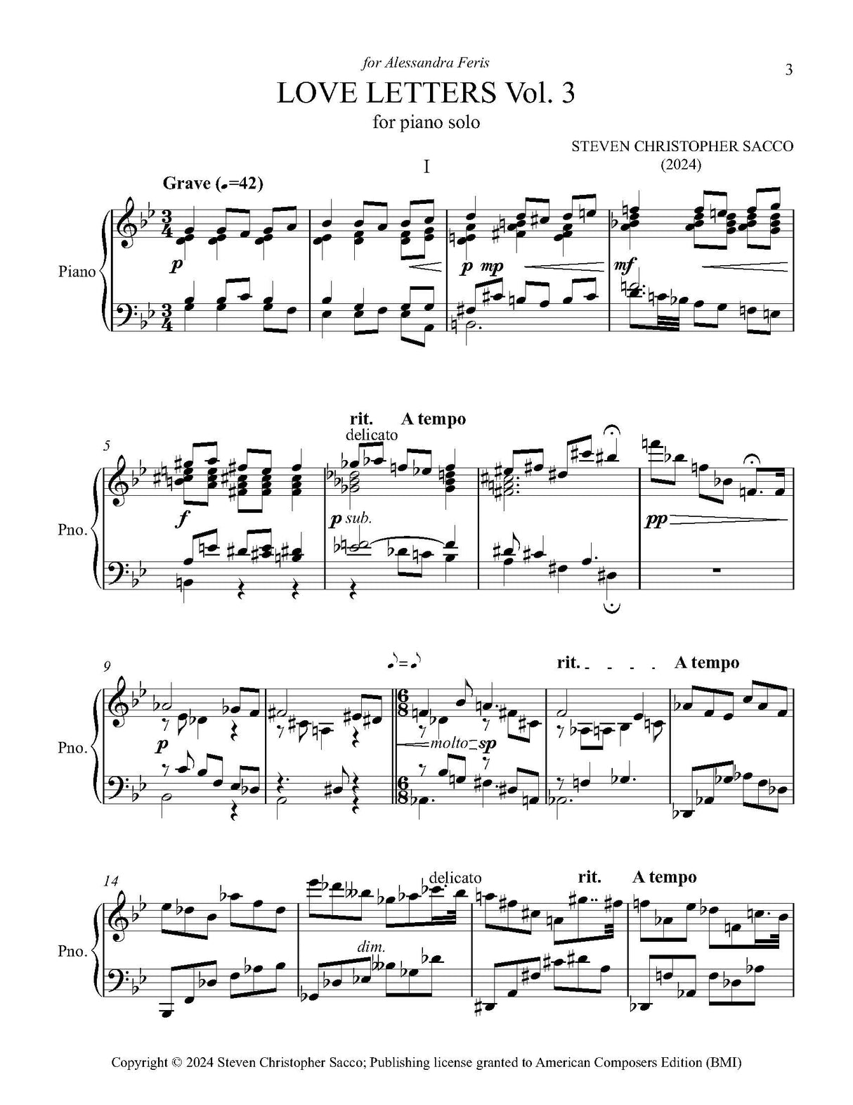 Sacco: Love Letters - Volume 3