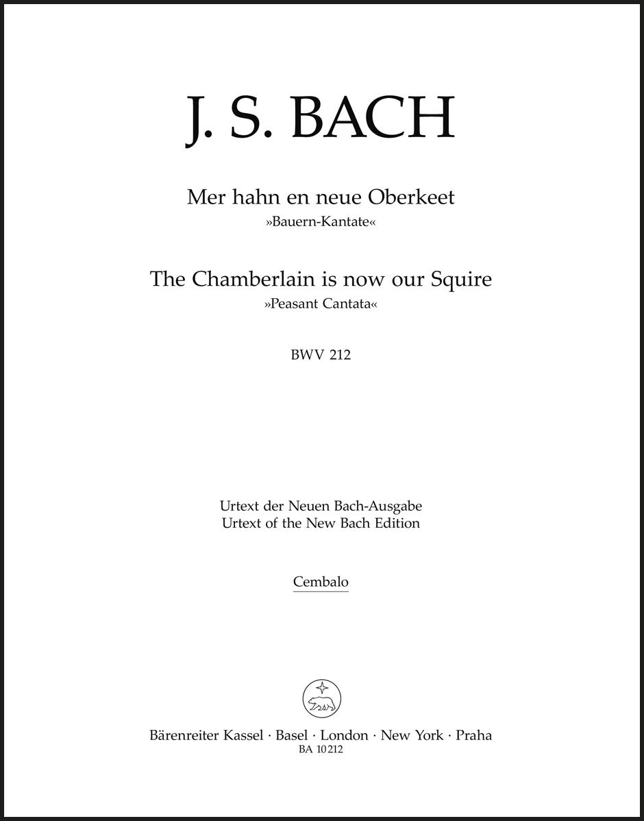 Bach: Mer hahn en neue Oberkeet, BWV 212 ("Peasant Cantata")