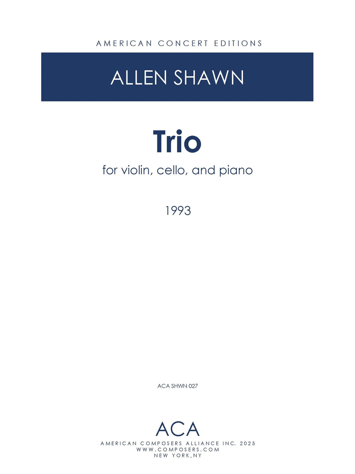 Shawn: Piano Trio